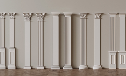 French Roman Column Gypsum Live 3d model