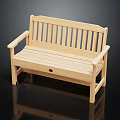 Wooden Outdoor Bench With Slatted Backrest Armrests And Storage Compartment