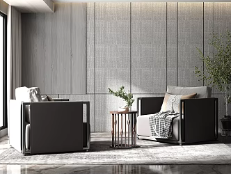 New Chinese Style Casual Sofa Combination Single Sofa 3d model