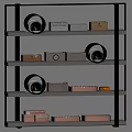 Sturdy Metal Shelf with Multiple Layers Holding Various Household Items and Containers