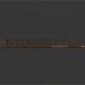 Outdoor Rustic Wooden Bridge Components With Railings And Plank Design