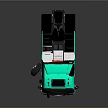 Turquoise Volvo Truck With Modern Sleek Cab And Reflective Tractor Unit