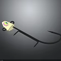 Practical Hardware Tool With Yellow Head Green Pink Logo Black Metal Rod And Curved Hook