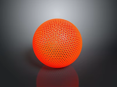 Orange Mesh Ball as Practical Living Supply with Textured Surface and Round Shape 3d model