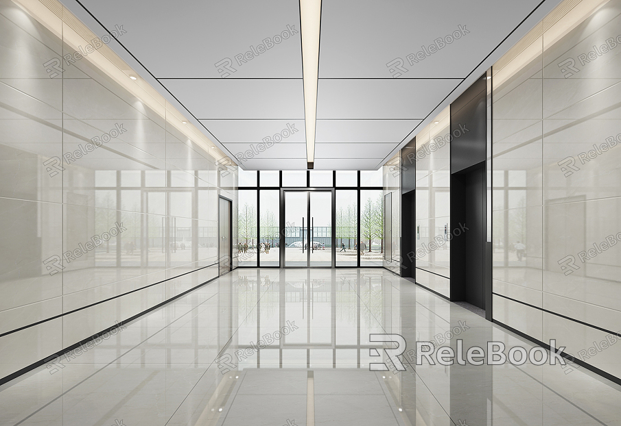 modern elevator hall model