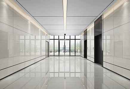 modern elevator hall 3d model