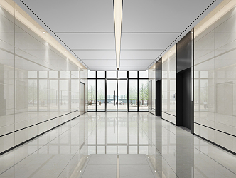 modern elevator hall 3d model