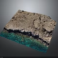 Scenic Rocky Coastline With Clear Turquoise Water And Cracked Rock Surface
