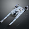 Sleek Cosmic Starfighter Spaceship 3D Model With Twin Engines And Aerodynamic Design