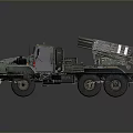 Green Military Tank With Missile Launcher Multiple Wheels And Armored Design