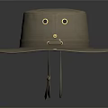 Light Brown Outdoor Hat With Wide Brim Ventilation Holes Metal Buckles And Adjustable Strap