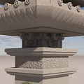 Enclosed Wall I Courtyard Gate Ancient Building Style 3d model