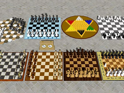 Modern Chess Go Chinese Chess 3d model
