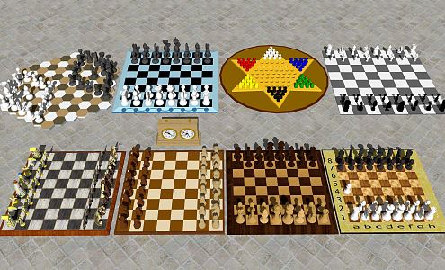 Modern Chess Go Chinese Chess 3d model