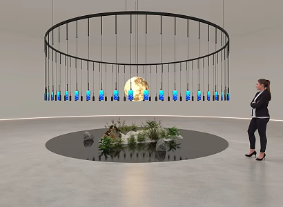 LED Electronic Screen Mobile Phone Mobile Phone Bracket Art Device Meichen Art Plant Fine Stone 3d model