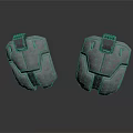 Pair of Gray Tactical Knee Pads With Textured Surface And Black Straps