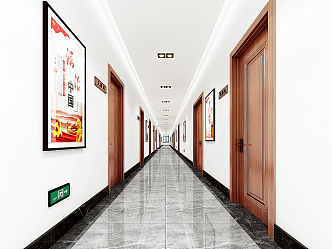 modern aisle unit corridor legal corridor court aisle 3d model