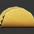 Delicious Taco with Crispy Corn Shell Juicy Meat and Fresh Green Vegetables