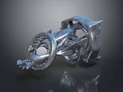 Futuristic Silver Spacecraft Mechanical Device With Complex Structure Circular Components And Grid Texture 3d model