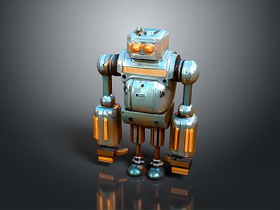 Robot Assistant Small Robot Butler Robot Butler Figure Game Figure 3d model