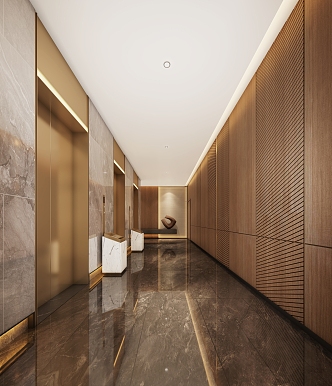 modern elevator hall 3d model