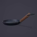 Durable Cast Iron Pan With Wooden Handle For Daily Kitchen Use