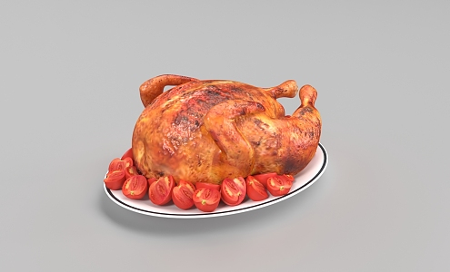 Roast Chicken Tomato Roast Chicken 3d model