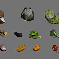Assorted Fresh Vegetables Including Potatoes Cauliflower Cabbage Eggplant Broccoli Bell Peppers And Corn