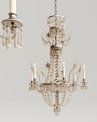 metal crystal chandelier jieou crystal chandelier 3d model