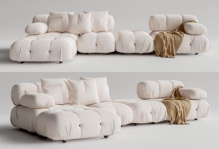 Modern corner sofa multiplayer sofa 3d model