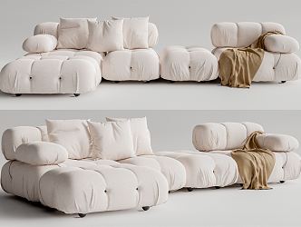 Modern corner sofa multiplayer sofa 3d model