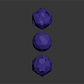 Shiny Purple Geometric Spheres With Polyhedron Shapes And Hollow Designs On Dark Background