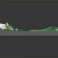 Detailed 3D Terrain Model With Green Mountainous Areas And Blue Water Bodies