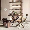 Modern Dining Table and Chair 3d model