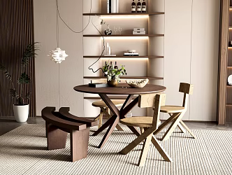 Modern Dining Table and Chair 3d model