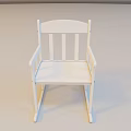 White Wooden Rocking Chair With Simple Design And Comfortable Seat For Indoor Relaxation