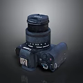 Professional Black Digital Camera With Lens Cap And Control Buttons 3d model