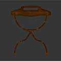 Wooden Leisure Chair With Curved Frame Structure And X Shaped Leg Design Details