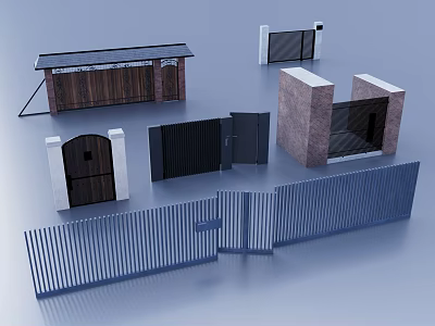 Modern Gate Fence Gate Enclosure Gate Gate Gate Valves 3d model