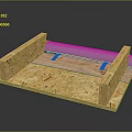 Practical Wooden Frame Household Supplies With Roll Material And Green Straps