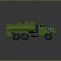 Vintage Green Utility Vehicle With Tanker Body Six Wheels And Classic Design