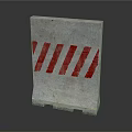 Concrete Traffic Barrier With Red And White Stripes For Road Safety