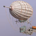 Vintage Airship Classic Design with Metal Shell Netted Covering and Gondola