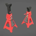 Red Heavy Duty Car Jack Stands With Stable Base For Vehicle Maintenance
