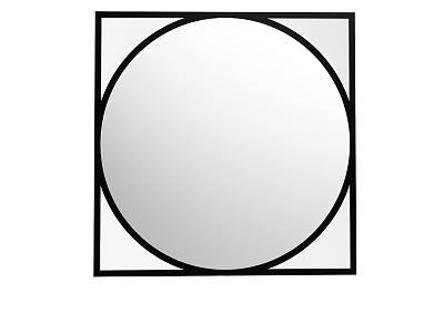 Round Mirror With Square Frame For Modern Home Wall Decorative Design 3d model