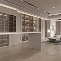 Modern Dining and Living Room Interior With Herringbone Flooring Built in Shelves and Sofa