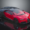 Red and Black Sports Car with Sleek Design Shiny Exterior Headlights and Reflective Wheels