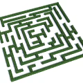 Intricate Square Hedge Maze Garden Landscape With Complex Pathways Design 3d model