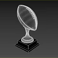 Golden Football Trophy with Shiny Metallic Surface and Black Base for Sports Championship Award