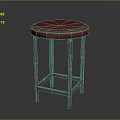 Red Upholstered Circular Seat Bar Stool With Metal Legs And Simple Design